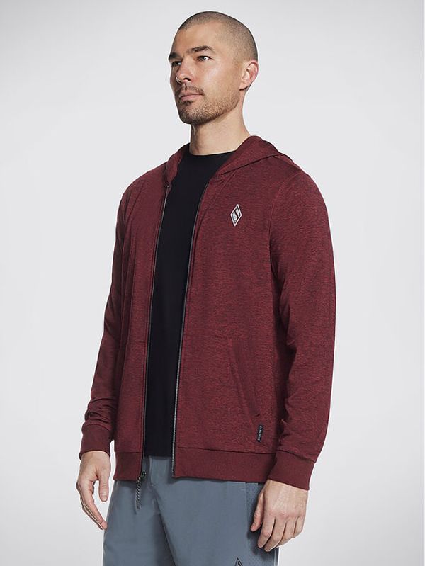 Skechers Skechers Преходно яке Knits Ultra Go Full Zip Hoodie JA26 Червен Regular Fit