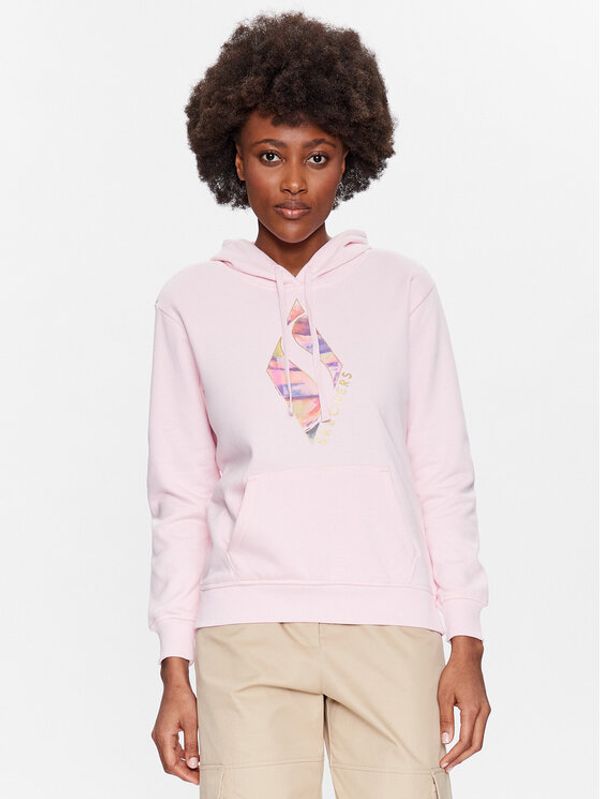 Skechers Skechers Суитшърт Watercolor WHD84 Розов Regular Fit