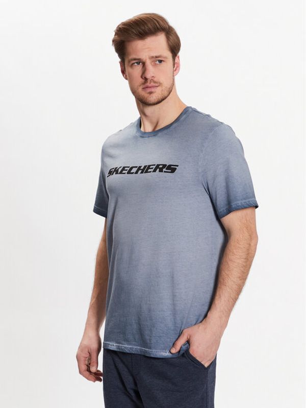 Skechers Skechers Тишърт Diamond Wash Heritage M02TS76 Син Regular Fit