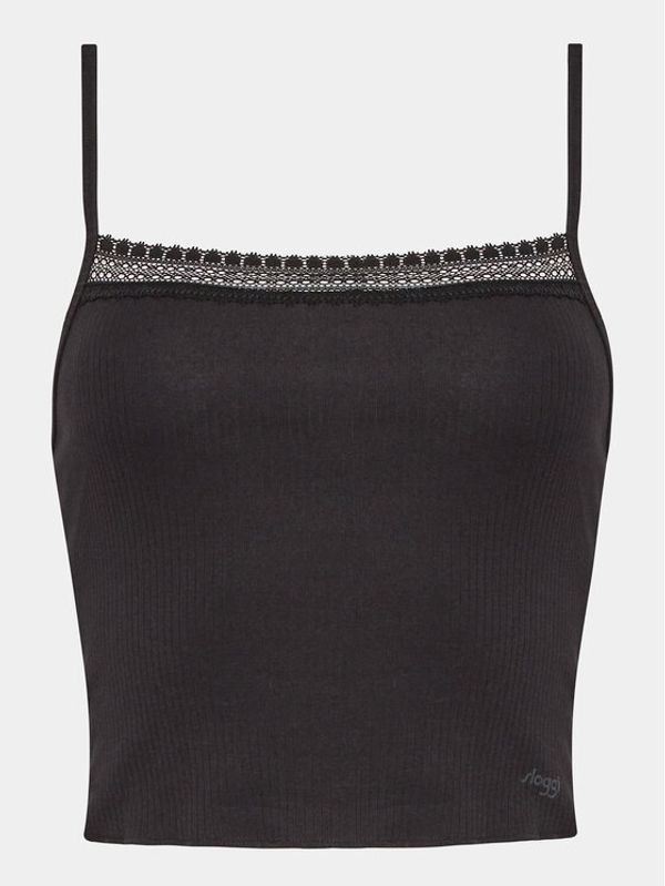 Sloggi Sloggi Тениска на пижама Go Ribbed 10215245 Черен Slim Fit