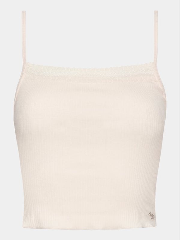 Sloggi Sloggi Тениска на пижама Go Ribbed 10215245 Екрю Slim Fit