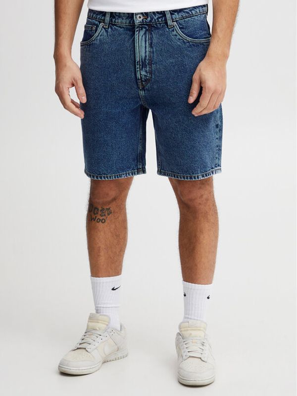 Solid Solid Дънкови шорти 21107657 Син Straight Fit