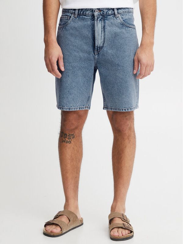 Solid Solid Дънкови шорти 21107657 Син Straight Fit