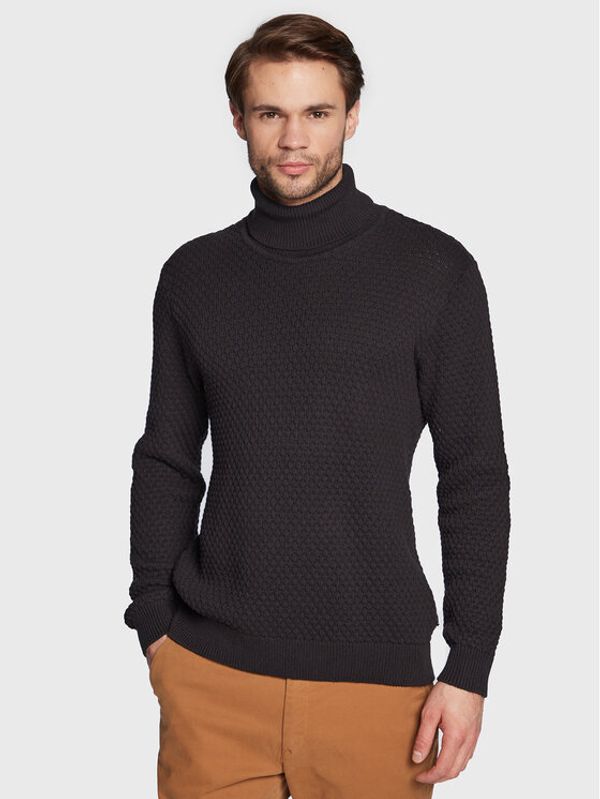 Solid Solid Поло Clive 21107497 Черен Regular Fit