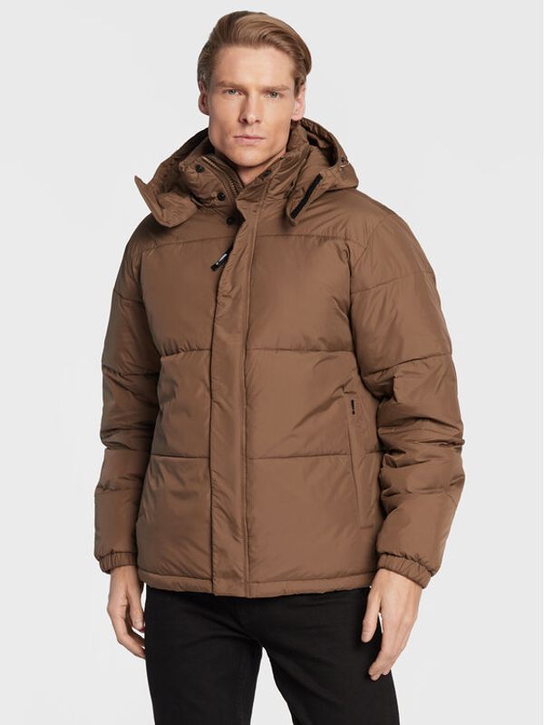 Solid Solid Пухено яке 21107218 Кафяв Relaxed Fit
