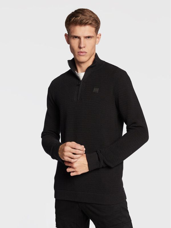 Solid Solid Пуловер Valencia 21106433 Черен Regular Fit