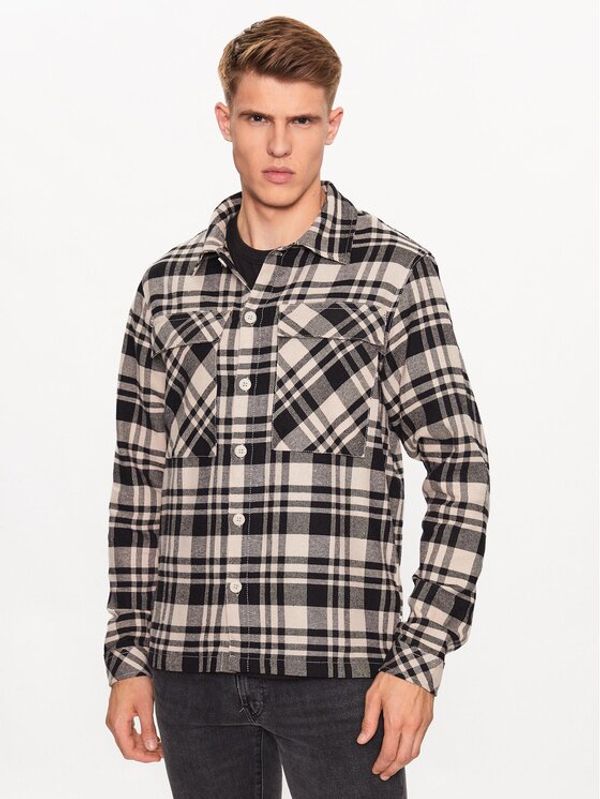 Solid Solid Риза 21107572 Черен Regular Fit