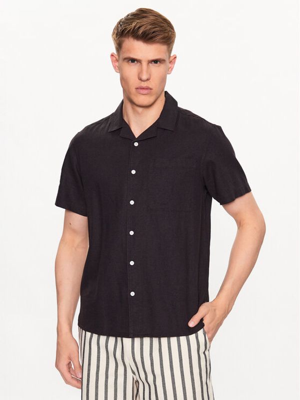 Solid Solid Риза 21107606 Черен Regular Fit