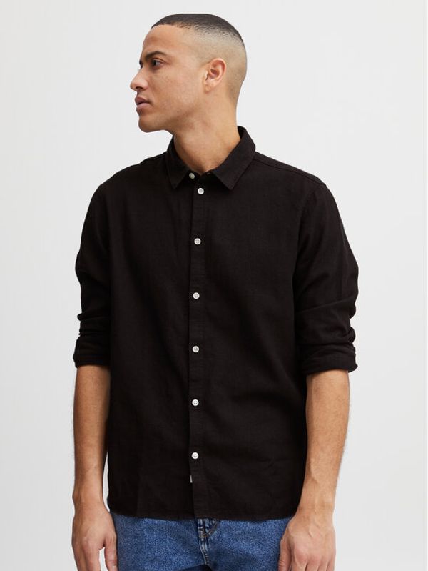 Solid Solid Риза 21107646 Черен Regular Fit