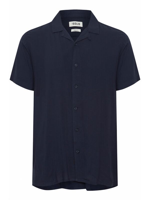 Solid Solid Риза 21107683 Тъмносин Casual Fit