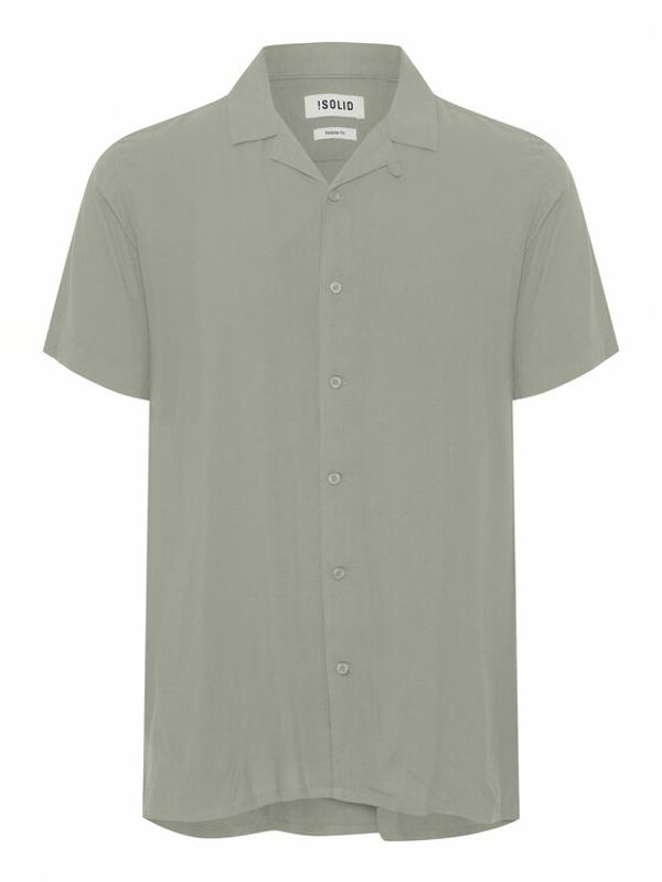 Solid Solid Риза 21107683 Зелен Casual Fit