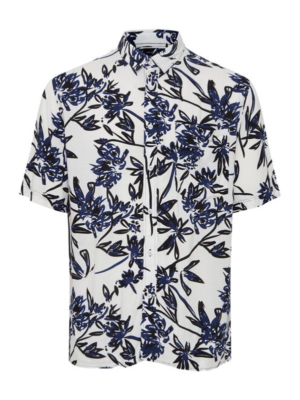 Solid Solid Риза 21107686 Бял Regular Fit