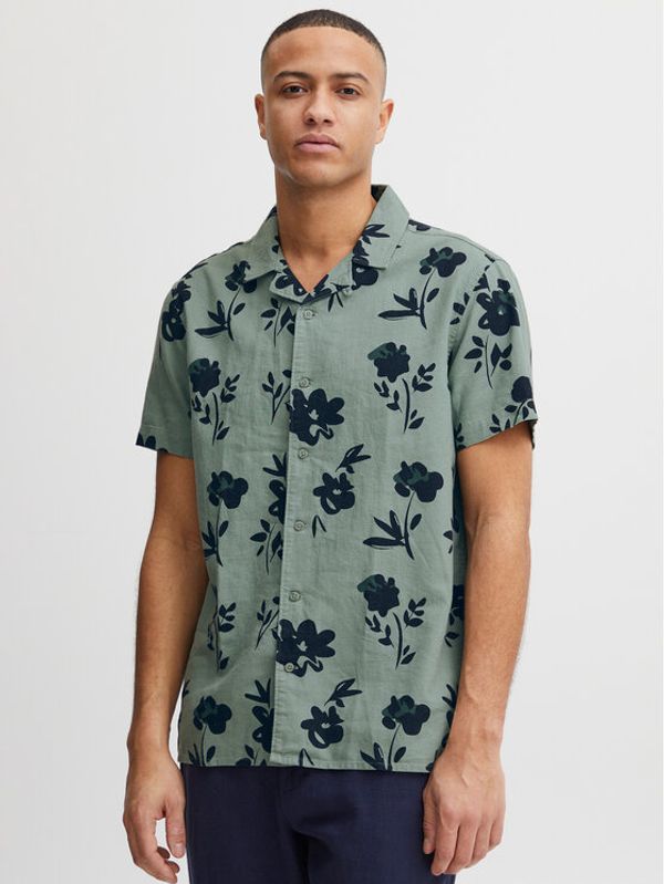 Solid Solid Риза 21107687 Зелен Regular Fit