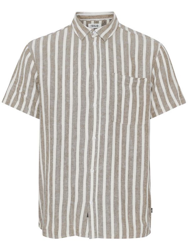 Solid Solid Риза 21107688 Кафяв Regular Fit