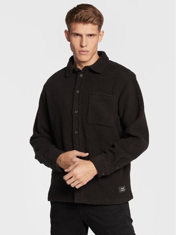 Solid Solid Риза Doyoon Pile 21107469 Черен Oversize