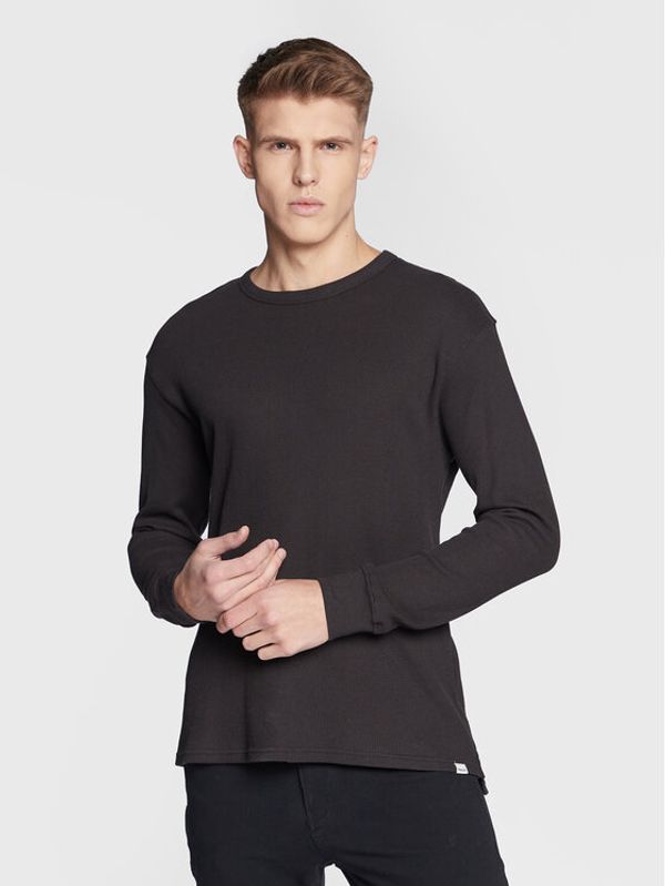 Solid Solid Тениска с дълъг ръкав 21107286 Черен Regular Fit