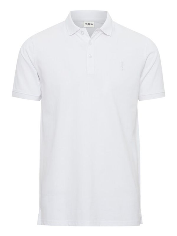 Solid Solid Тениска с яка и копчета 21106488 Бял Regular Fit