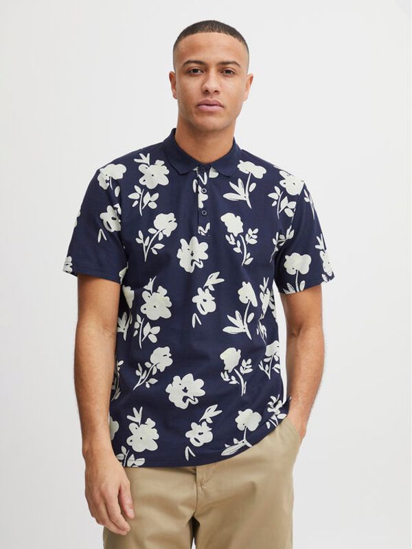 Solid Solid Тениска с яка и копчета 21107752 Тъмносин Regular Fit