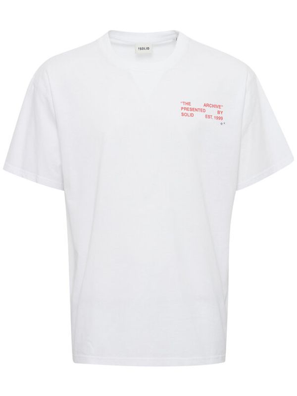 Solid Solid Тишърт 21107521 Бял Regular Fit