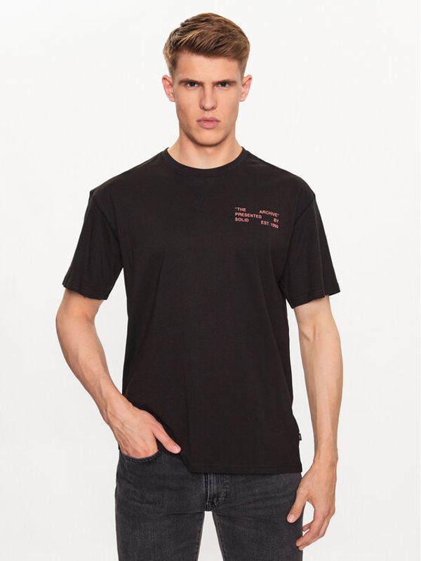Solid Solid Тишърт 21107521 Черен Regular Fit
