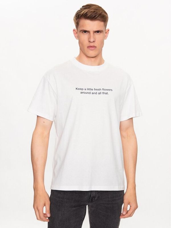 Solid Solid Тишърт 21107755 Бял Regular Fit