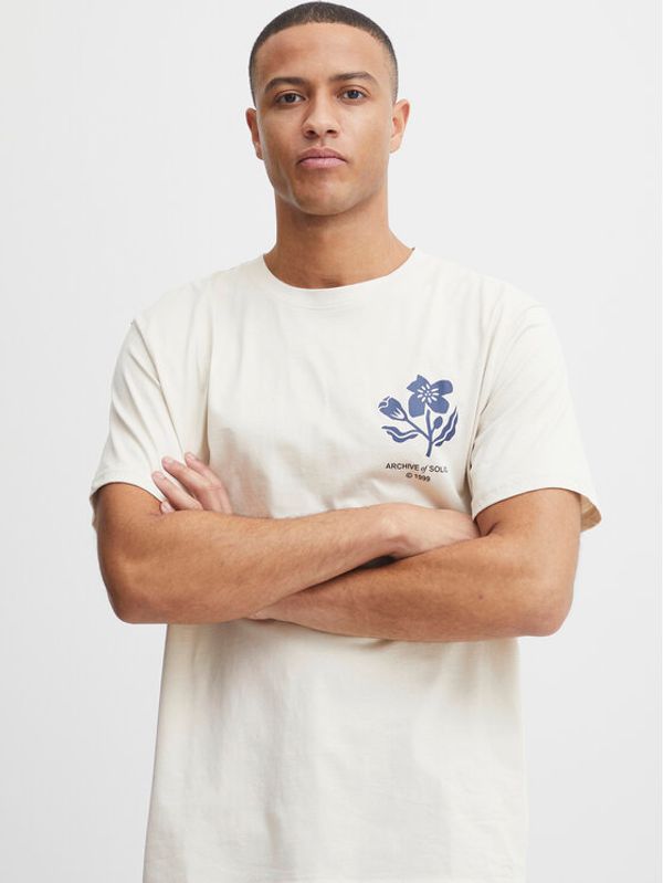 Solid Solid Тишърт 21107756 Бежов Casual Fit