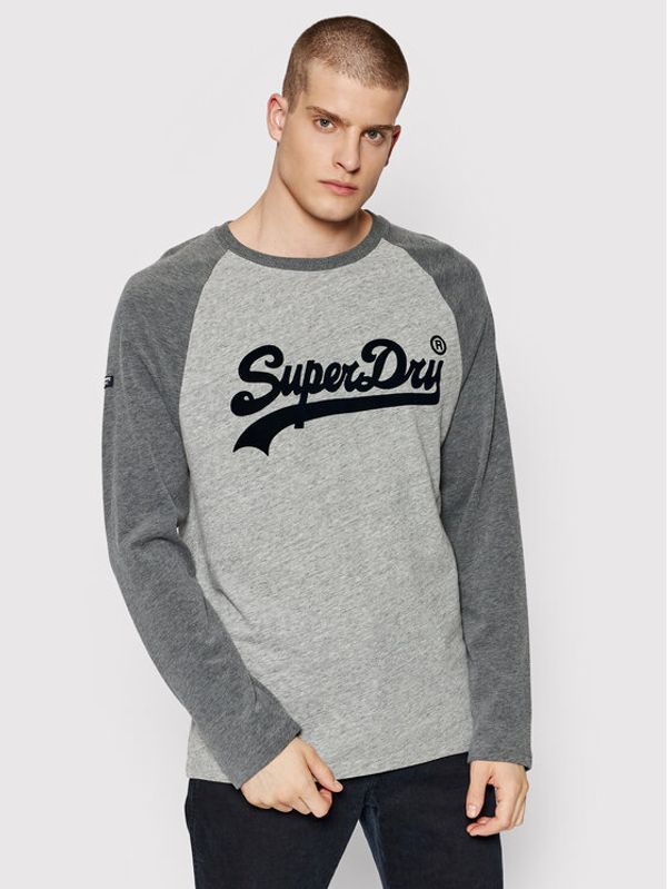 Superdry Superdry Тениска с дълъг ръкав Raglan M6010608A Сив Regular Fit