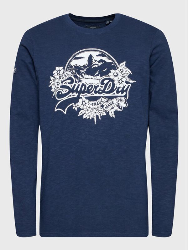 Superdry Superdry Тениска с дълъг ръкав Vintage Seasonal M6010629A Тъмносин Regular Fit