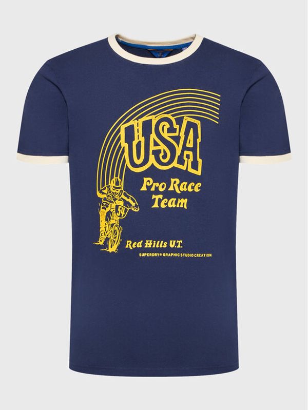 Superdry Superdry Тишърт Vintage Generation M1011314A Тъмносин Regular Fit