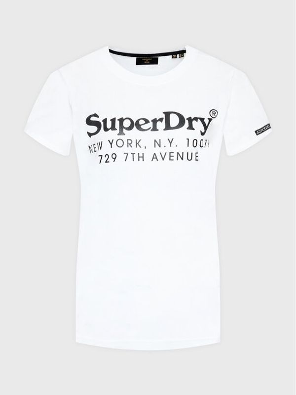 Superdry Superdry Тишърт Vintage Venue Interest W1010844A Бял Regular Fit