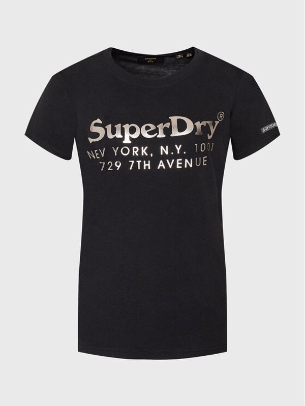 Superdry Superdry Тишърт Vintage Venue Interest W1010844A Черен Regular Fit