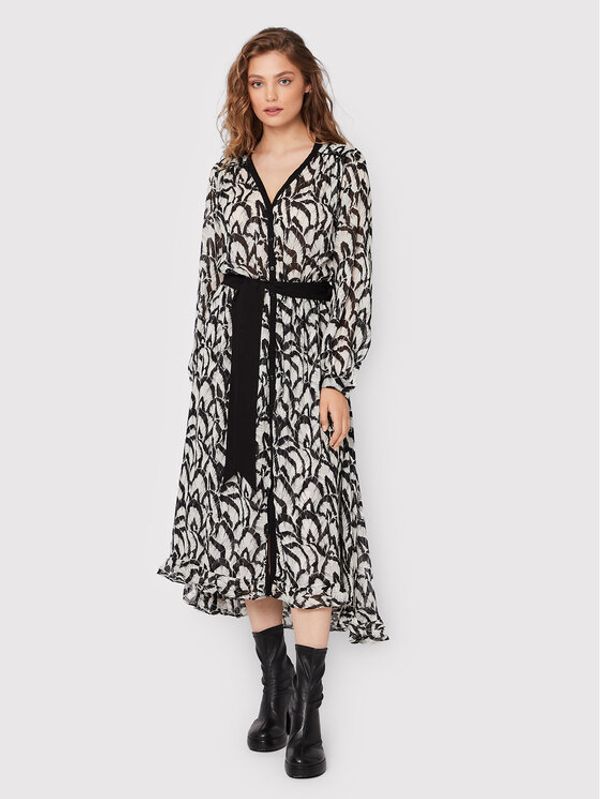 The Kooples The Kooples Ежедневна рокля Trend FROB25064K Черен Regular Fit