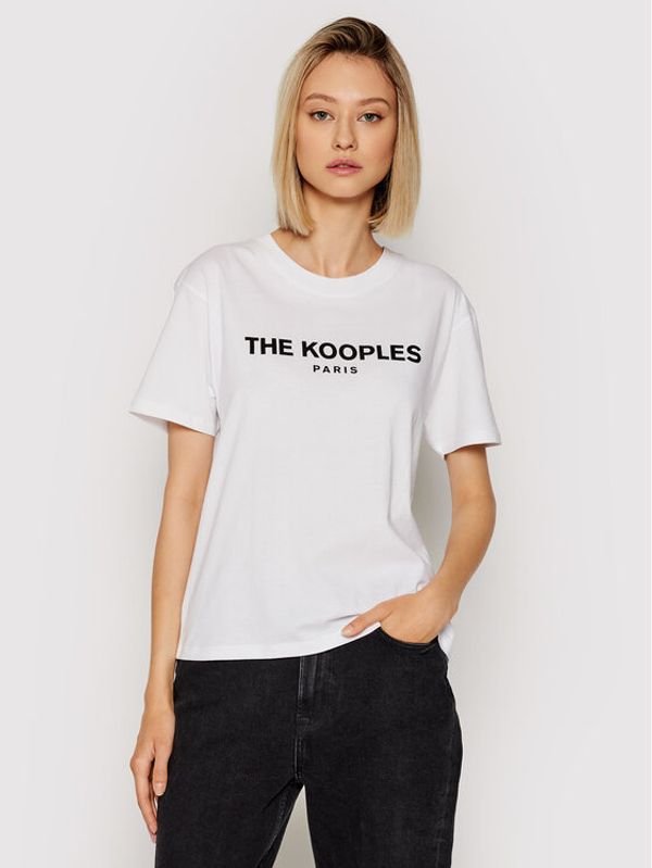 The Kooples The Kooples Тишърт Jersey Print FTSC20036K Бял Regular Fit