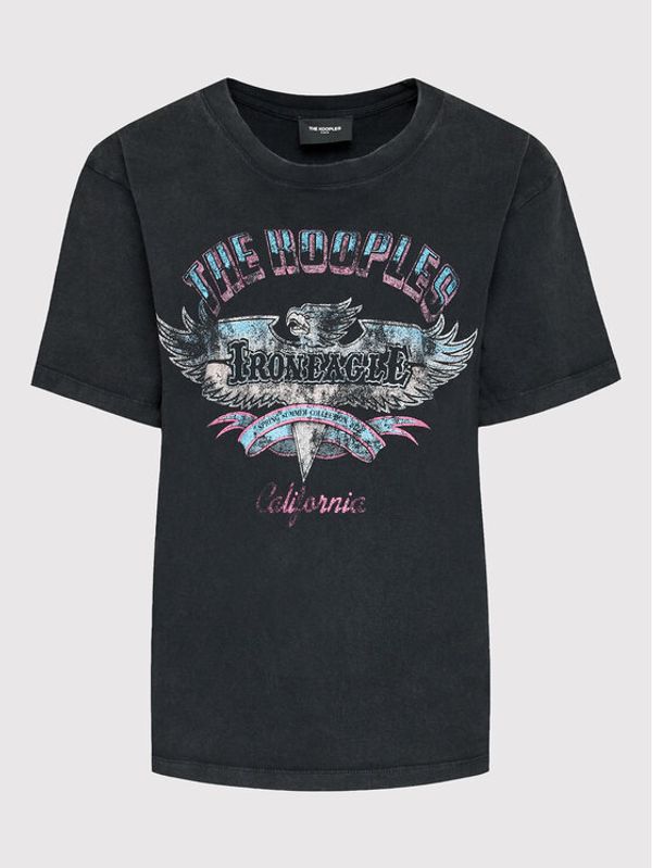 The Kooples The Kooples Тишърт Print FTSC24025K Черен Regular Fit