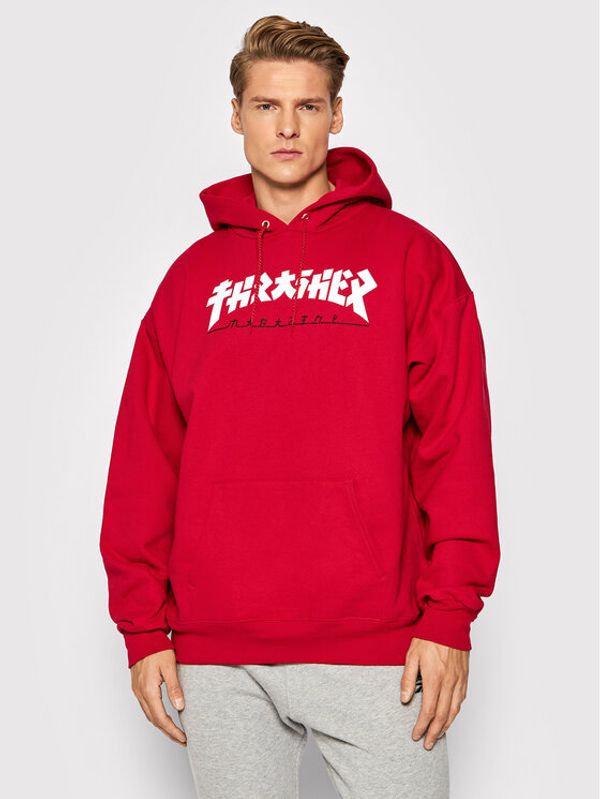Thrasher Thrasher Суитшърт Hood Godzilla 102020387 Червен Regular Fit