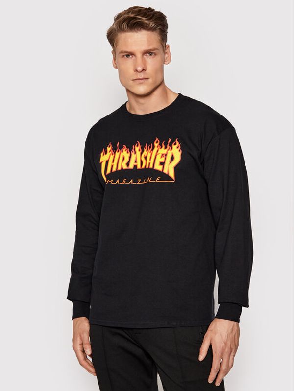Thrasher Thrasher Тениска с дълъг ръкав Flame Черен Regular Fit