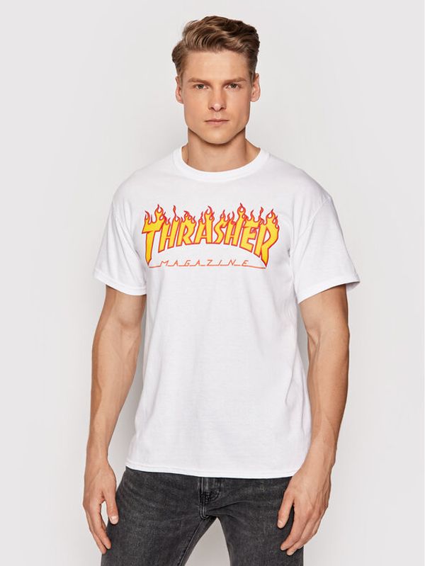 Thrasher Thrasher Тишърт Flame Бял Regular Fit