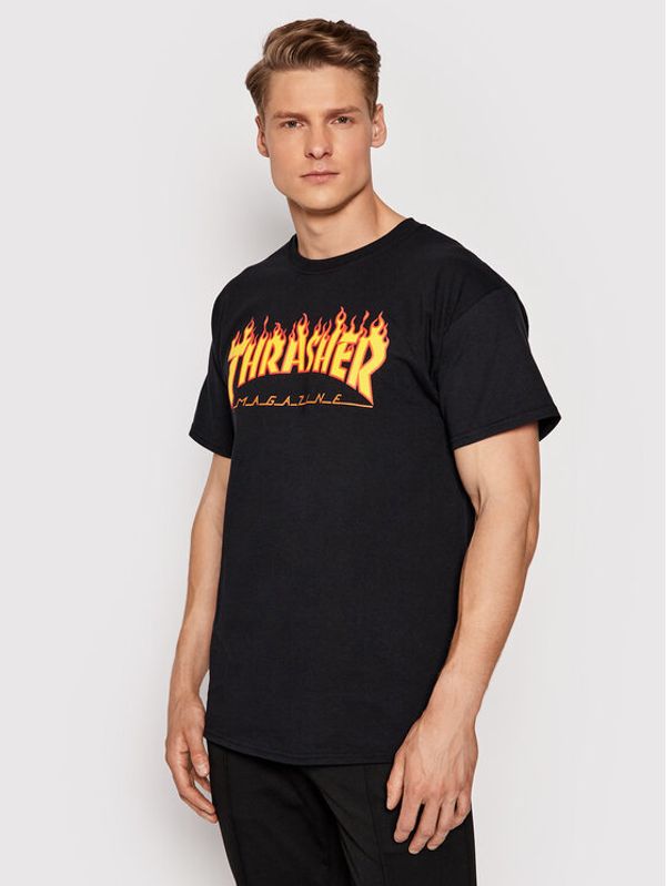 Thrasher Thrasher Тишърт Flame Черен Regular Fit