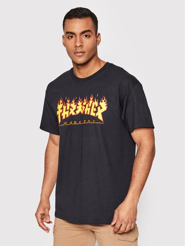 Thrasher Thrasher Тишърт Godzilla Flame Черен Regular Fit