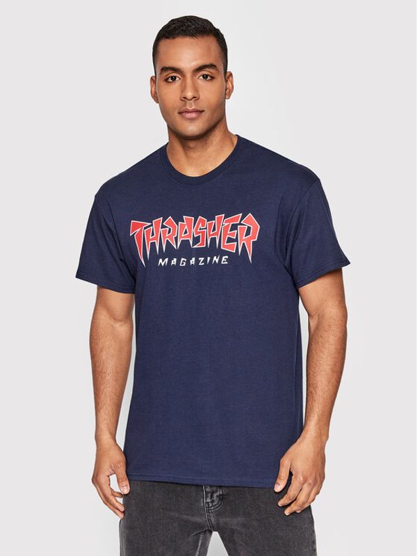 Thrasher Thrasher Тишърт Jagged Logo Тъмносин Regular Fit