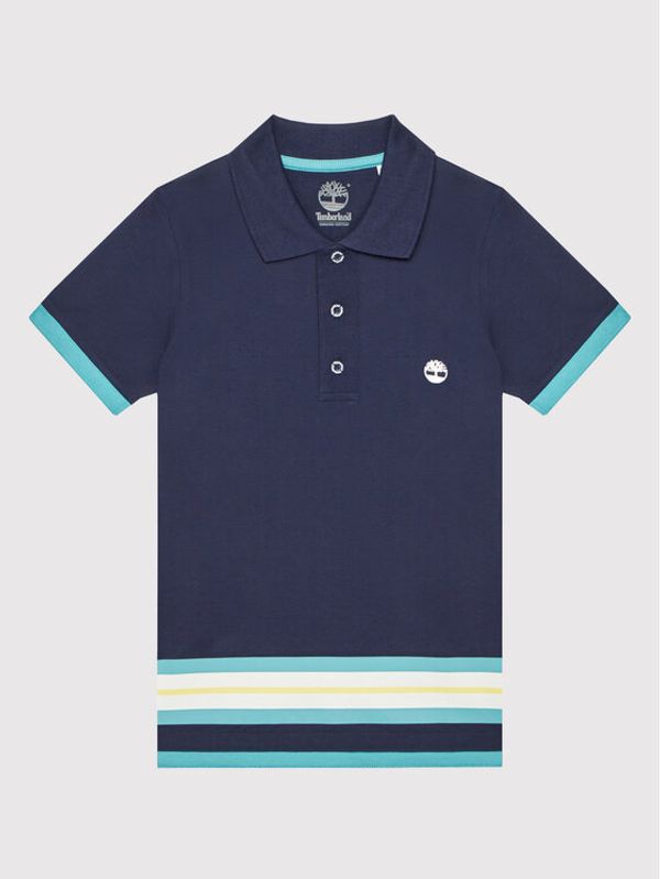 Timberland Timberland Тениска с яка и копчета T25T03 D Тъмносин Regular Fit