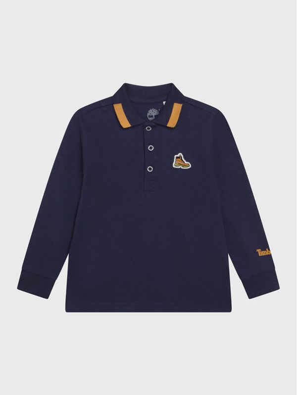 Timberland Timberland Тениска с яка и копчета T25T48 S Тъмносин Regular Fit