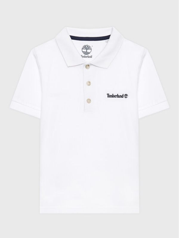 Timberland Timberland Тениска с яка и копчета T25T98 S Бял Regular Fit