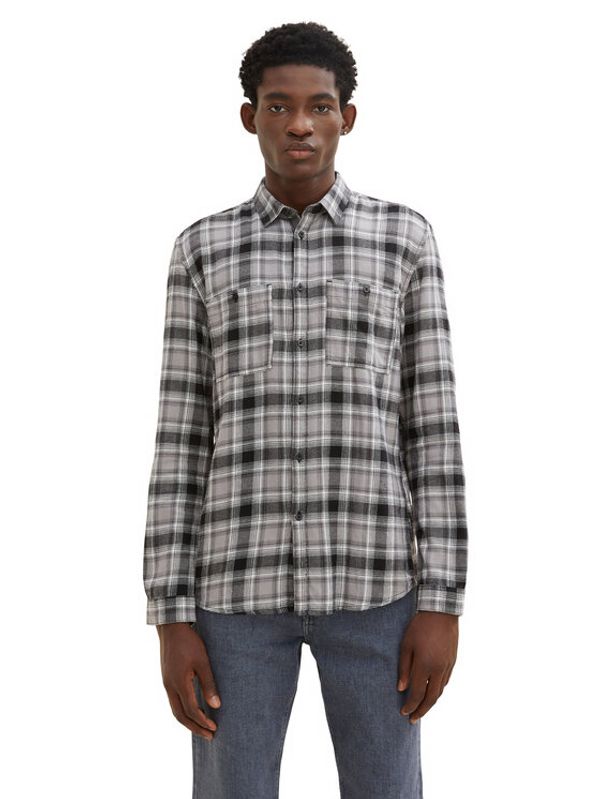 Tom Tailor Tom Tailor Denim Риза 1033745 Сив Regular Fit