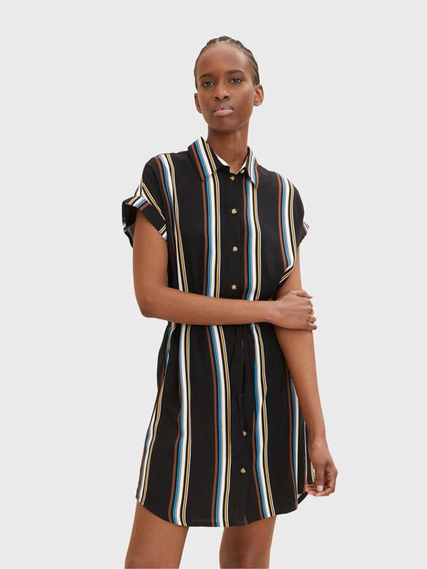 Tom Tailor Tom Tailor Denim Рокля тип риза 1031755 Черен Regular Fit