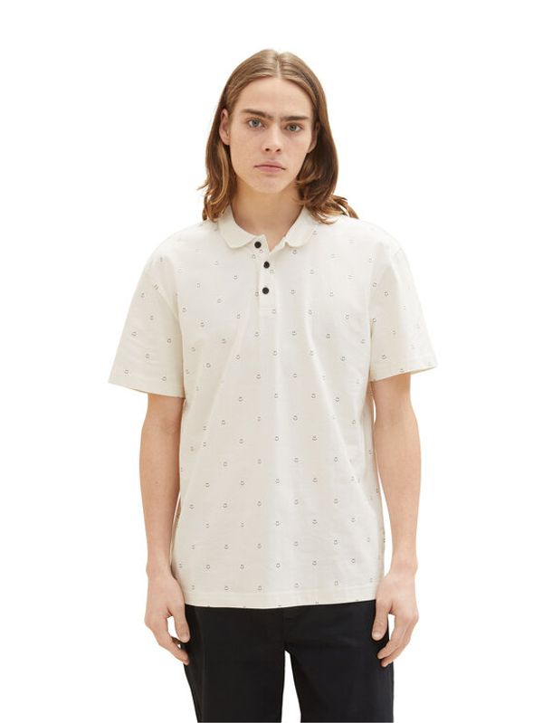 Tom Tailor Tom Tailor Denim Тениска с яка и копчета 1035287 Бял