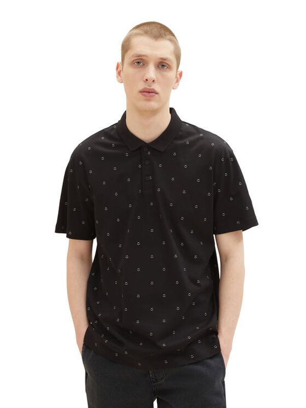 Tom Tailor Tom Tailor Denim Тениска с яка и копчета 1035287 Черен