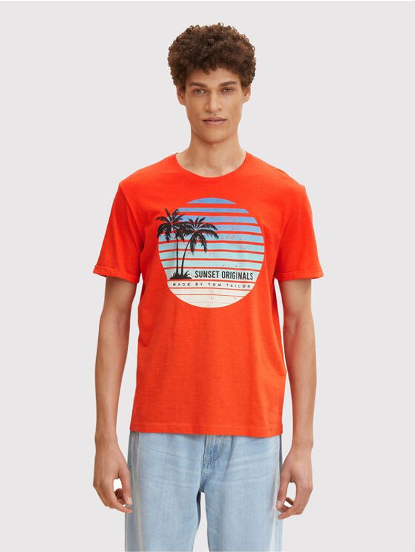 Tom Tailor Tom Tailor Denim Тишърт 1031583 Червен Regular Fit