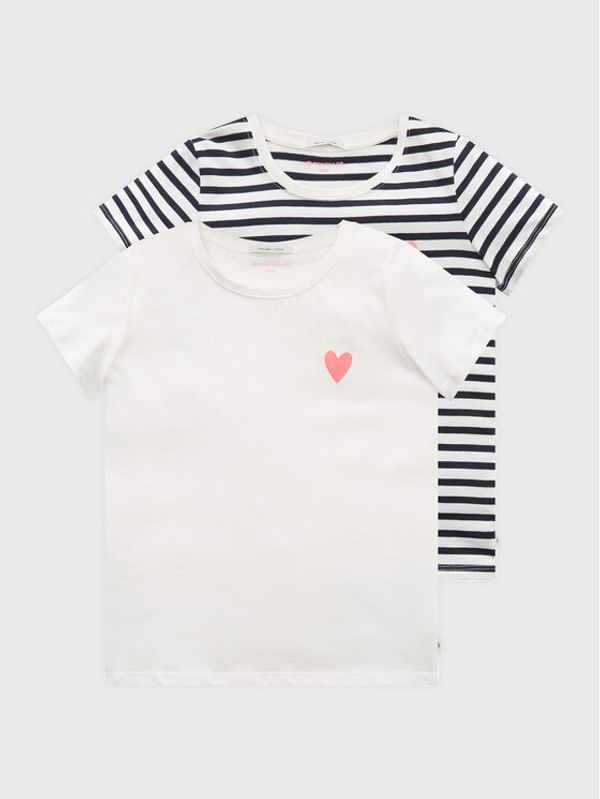 Tom Tailor Tom Tailor Комплект 2 тишъртки 1032157 Бял Regular Fit