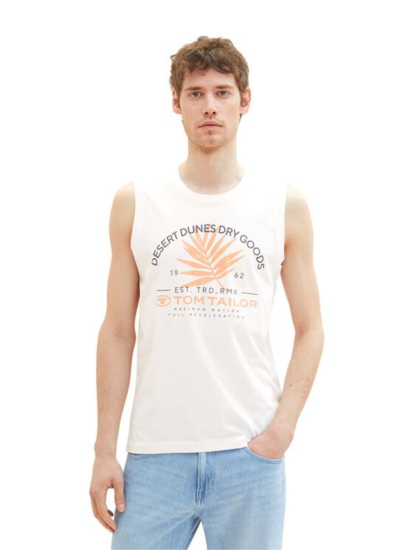 Tom Tailor Tom Tailor Мъжки топ 1036574 Бял Regular Fit